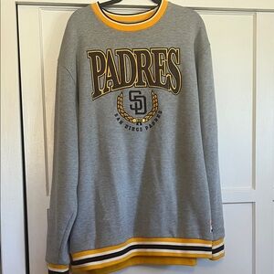 New Era Gray and Gold Padres Crewneck Sweater